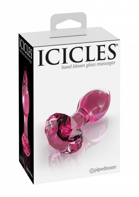Rosa analplugg tillverkad av temperaturkänsligt glas. Elegant handgjord med ett öga för detaljer. Snygg och unik design.