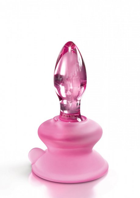 Rosa analplugg tillverkad av högkvalitativ och temperaturkänsligt glas. Handblåsta med ett öga för detaljer. Klassisk form.