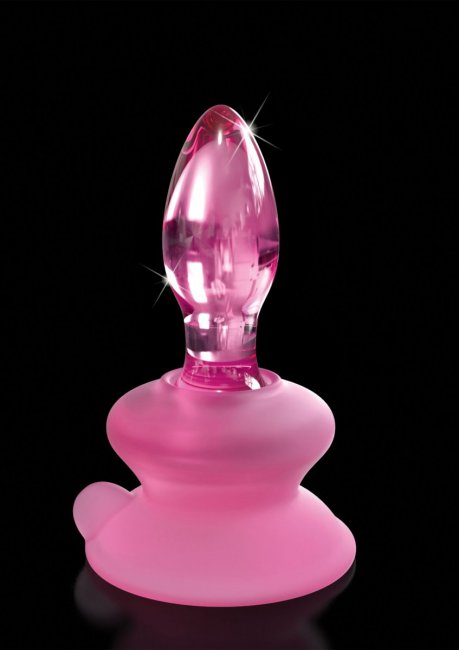 Rosa analplugg tillverkad av högkvalitativ och temperaturkänsligt glas. Handblåsta med ett öga för detaljer. Klassisk form.