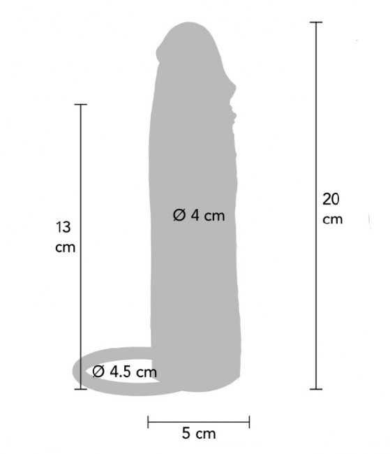 Hydrated Skin Penis Sleeve Silicone 20 cm