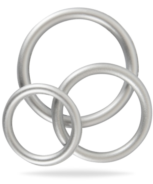 Metallic Silicone Cock Ring Set