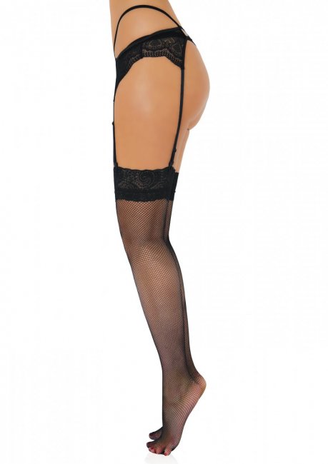 Net Stockings with Lace Top