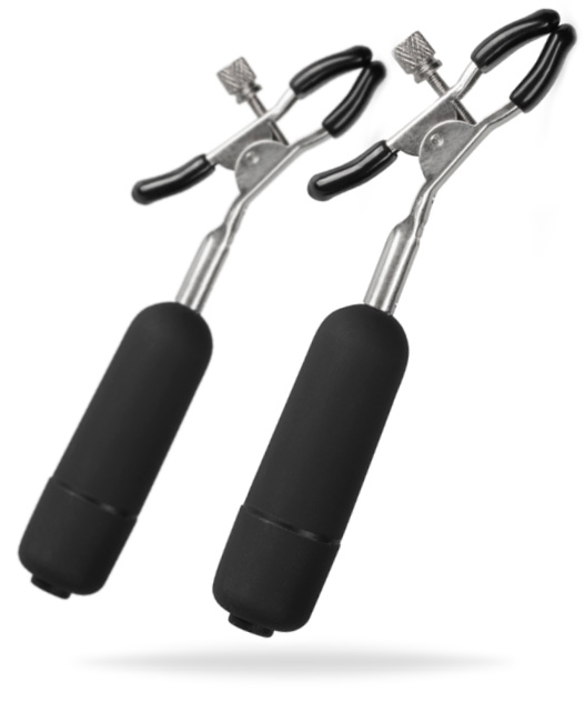 Klassiskt formade nippelklämmor med en mjuk yta i toppen. Justerbart tryck och två vibratorer i botten med 10 hastigheter.