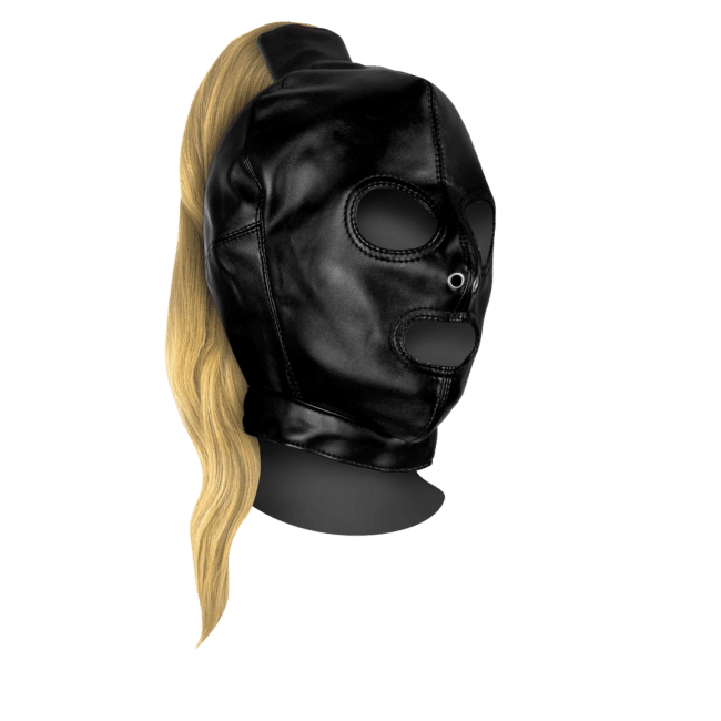 Mask with Blonde Ponytail – Black