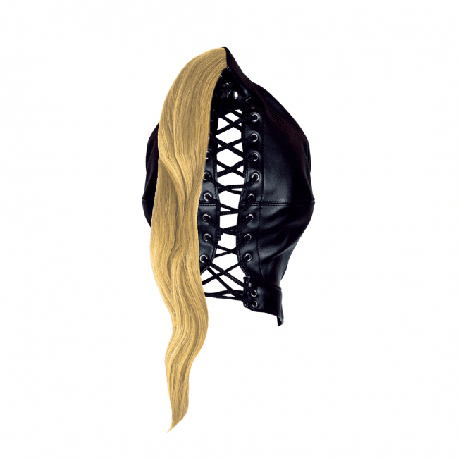 Mask with Blonde Ponytail – Black