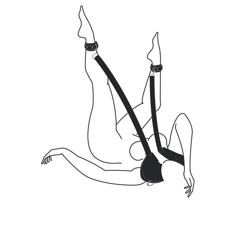 Justerbara vristklovar med avtagbara band som sitter ihop med en bekväm kudde. Justerbara band och vadderade fängsel. Enkel