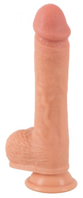 Realistisk dildo med en stark sugkopp i basen. Högkvalitativ silikon. 10 vibrationer och 10 rotationer. Uppladdningsbar.