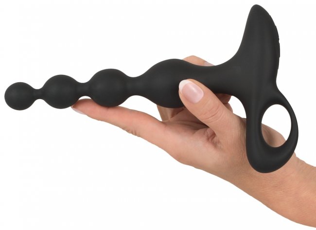 Uppladdningsbara analkulor med 10 olika vibrationer tillverkad av mjuk silikon. Helt vattentät. Bred bas. Gradvist ökande.