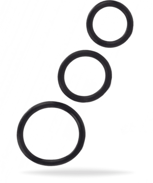 Rubber Ring - 3 Piece Set svarta penisringar