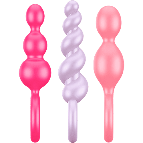 Analset med 3 färgade buttplugs - Satisfyer