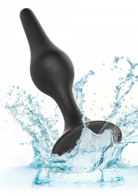 Svart analpluggs set med tre olika stora pluggar tillverkad av mjuk silikon. Sugkopp i basen och en skön form för nybörjare.