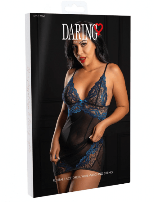 Floral lace dress with string L/XL