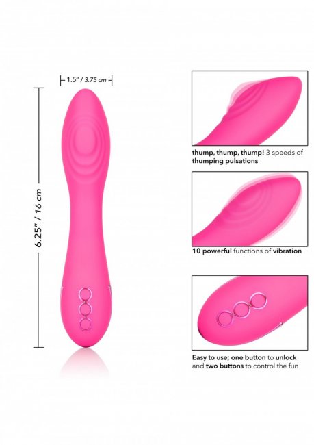 Uppladdningsbar vibrator tillverkad av supermjuk silikon. 10 vibrationer och 3 hastigheter. Stark motor. Helt vattentät.