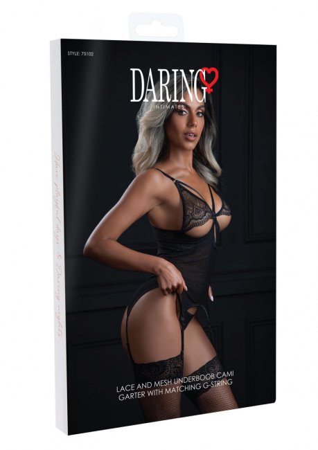 Daring Underboob Cami Garter & Panty