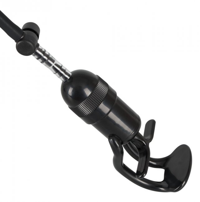 Vibrerande penispump som är enkel att använda. Avtagbar multispeed vibrator. Batteridriven. Praktiskt handtag. PVC.
