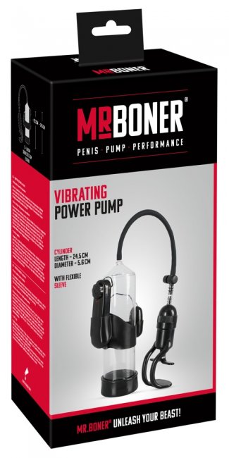 Vibrerande penispump som är enkel att använda. Avtagbar multispeed vibrator. Batteridriven. Praktiskt handtag. PVC.