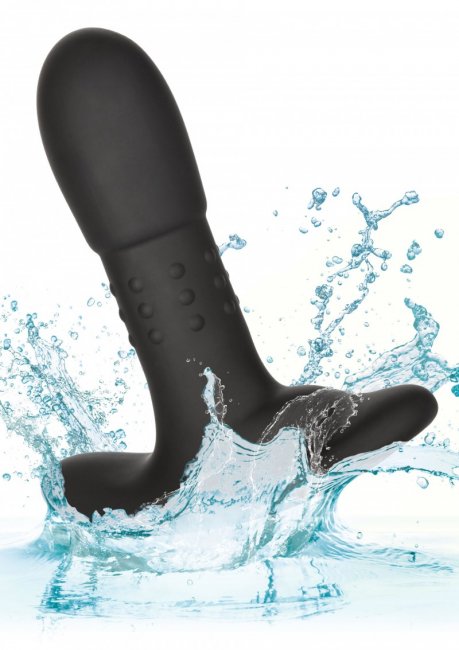 Svart analplugg tillverkad av silikon. Helt vattentät vibrator utrustad med 12 intensiva funktioner. Uppladdningsbar och skön